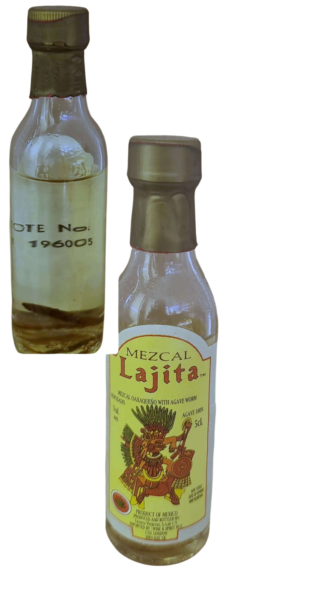 Mezcal Lajita - still has worm in bottle, from Mexico